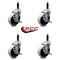 Service Caster 4 Inch Thermoplastic Wheel 3/4 Inch Expanding Stem Caster with Brakes, 4PK SCC-EX05S410-TPRS-SLB-34-4 - alternate 5